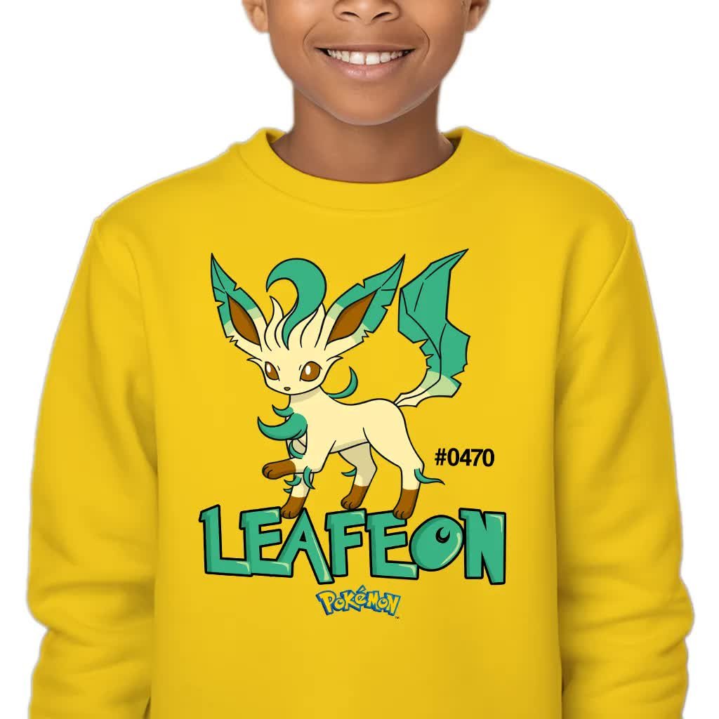 Bluza Dziecięca Żółta Bez Kaptura Super Prezent Dla Dziecka Leafeon 152 Wz