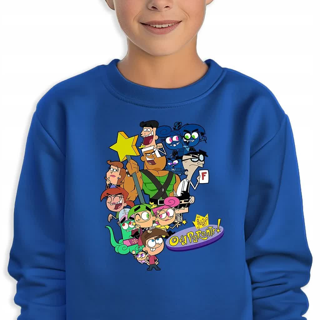 Bluza Dziecięca Granatowa Wróżkowie Chrzestni Postacie Wzory -116 Cm (5-6)