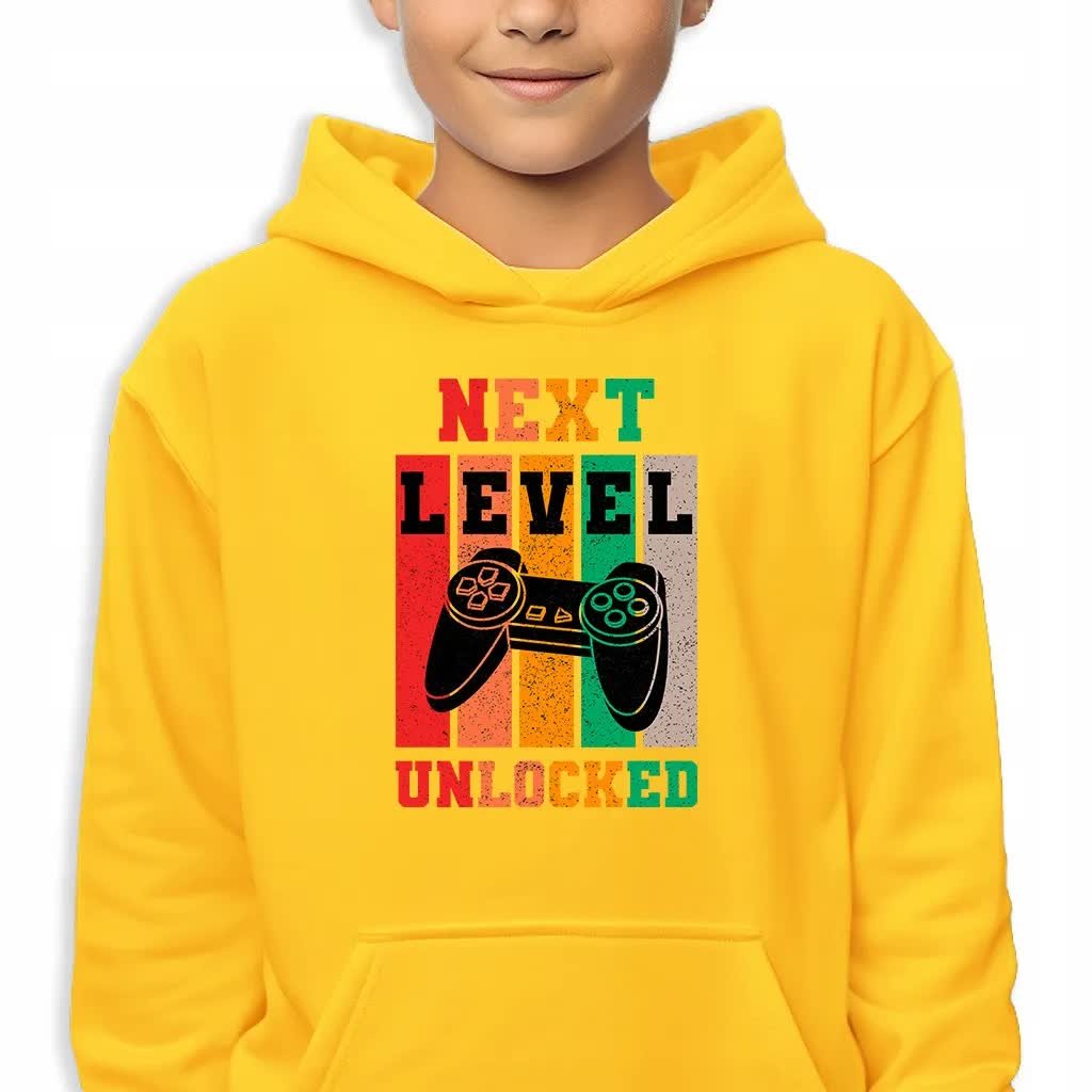Bluza Dziecięca Z Kapturem Bawełniana 164 Cm Next Level Unlocked Wzory