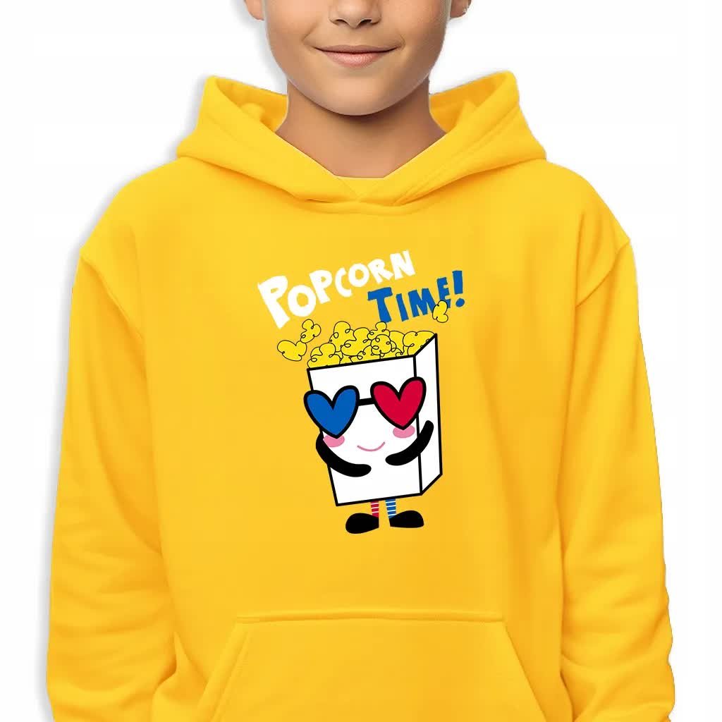 Bluza Dziecięca Z Kapturem Bawełniana 128 Cm Popcorn Time Wiele Wzorów