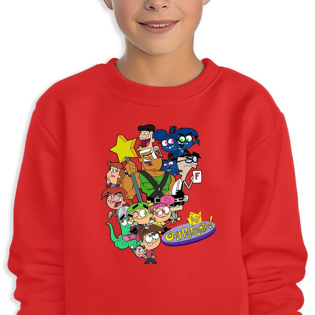 Bluza Dziecięca Czerwona Wróżkowie Chrzestni Postacie Wz -164 Cm (14-15)