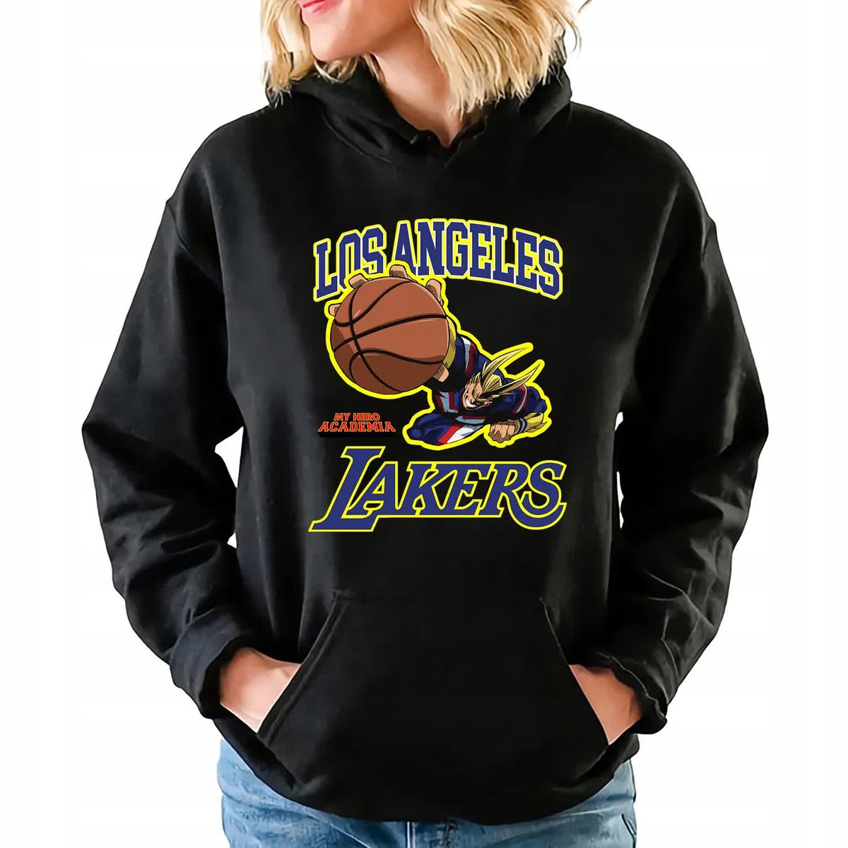 Bluza Damska Z Kapturem Los Angeles Lakers Koszykówka Wzory Rozmiar L