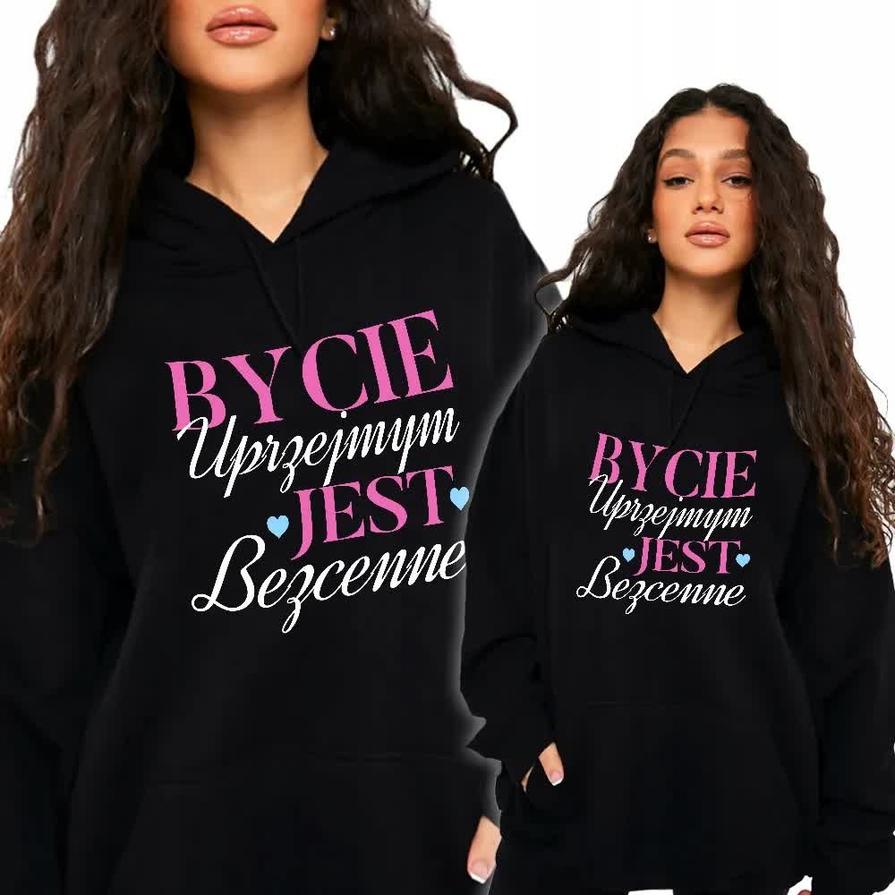 Bluza Czarna Damska Z Kapturem Bycie Uprzejmym Xl