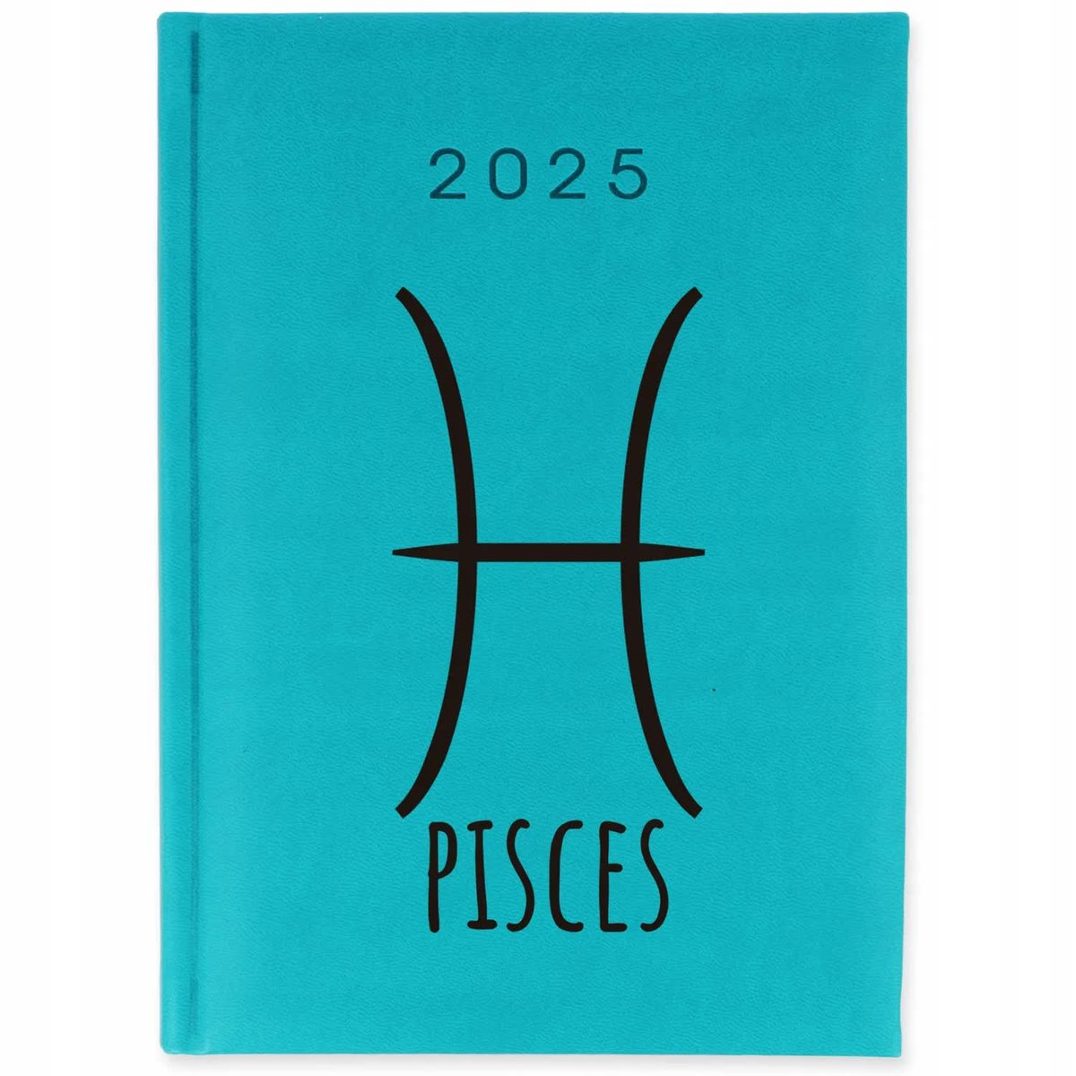 Kalendarz A5 2025 Turkusowy PISCES RYBY Zodiak Horoskop Wzory