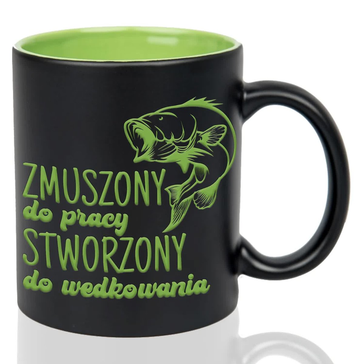 Kubek Grawer ZIELONE PREZENT DLA WĘDKARZA Stworzony do wędkowania Wzory