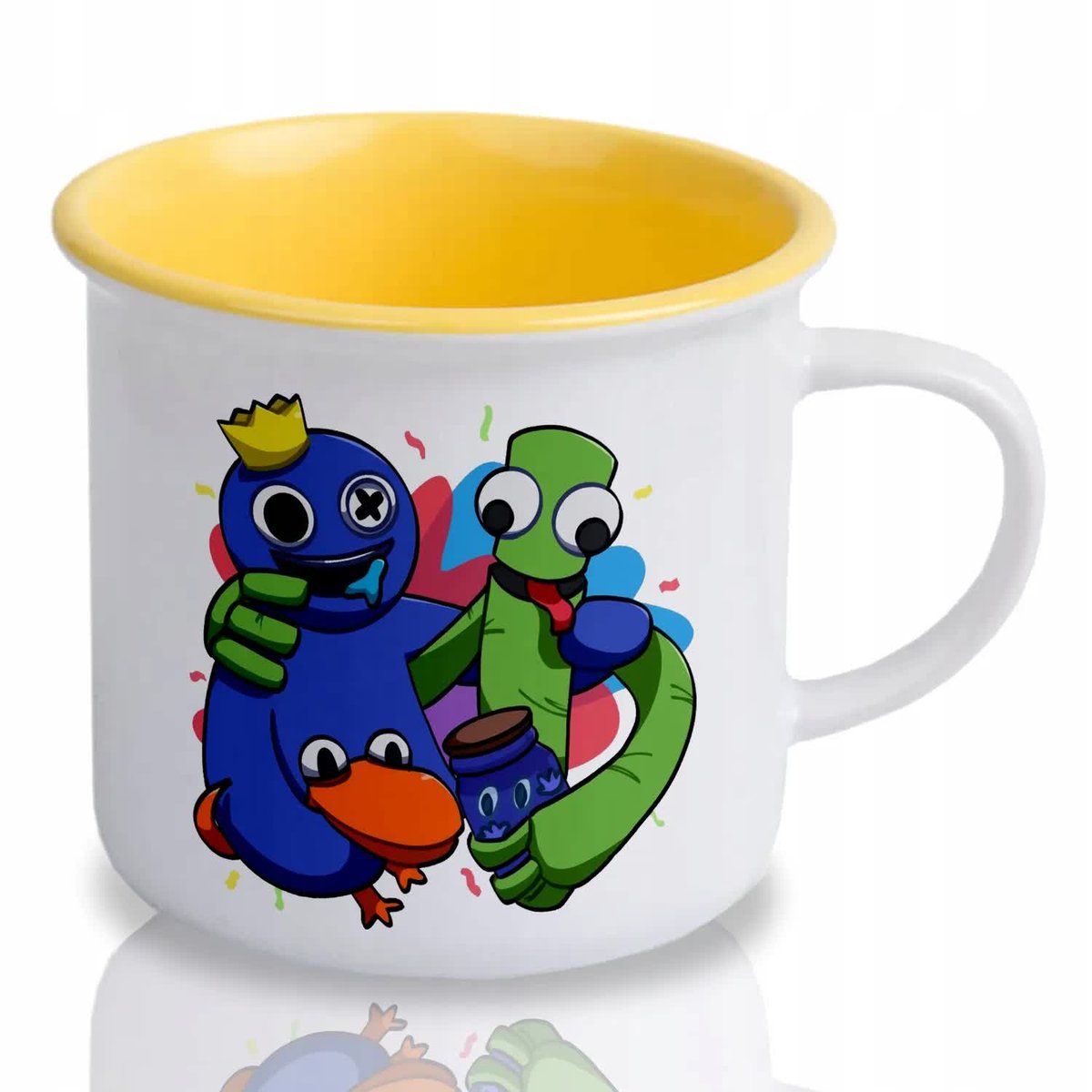 Kubek Retro Żółty Na Prezent RAINBOW FRIENDS Wzory