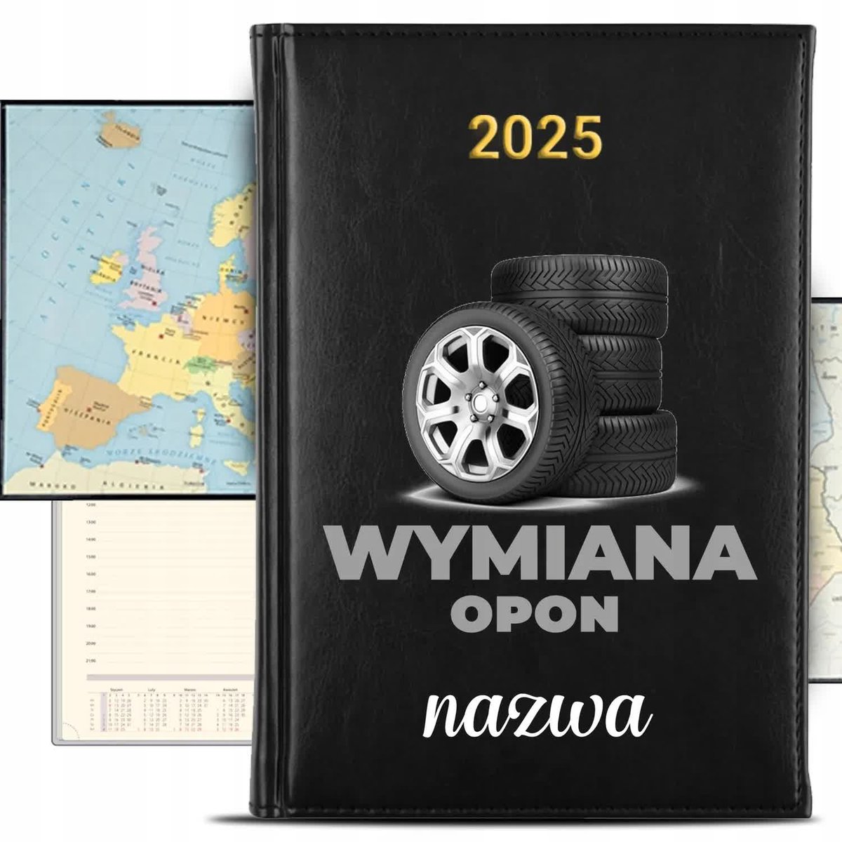 KALENDARZ 2025 Książkowy Czarny Planer dla Mechanika Wulkanizatora KREATOR