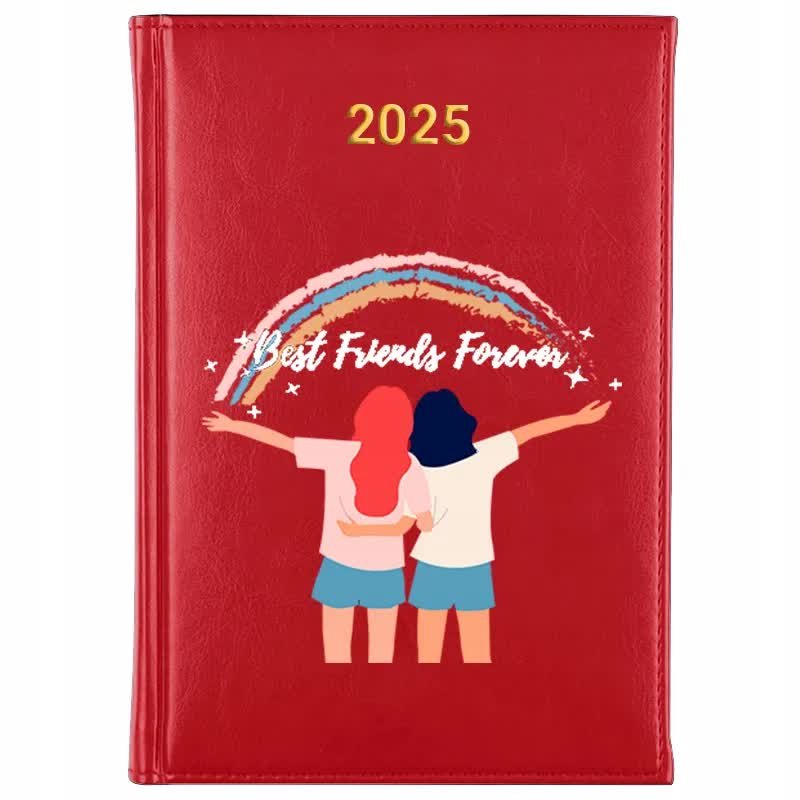 Kalendarz Czerwony A5 2025 BEST FRIEND FOREVER Terminarz Planer Dziennik Wz