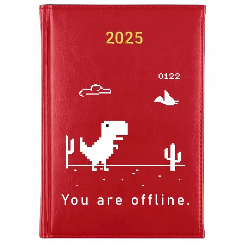 Kalendarz Czerwony 2025 YOU ARE OFFLINE Terminarz Planer Dziennik Notes Wz