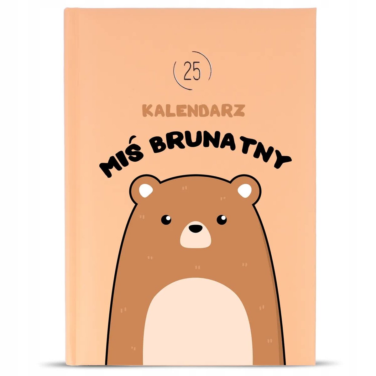 KALENDARZ A5 2025 Brzoskwiniowy Planer Na Prezent MIŚ BRUNATNY Misie Wzory