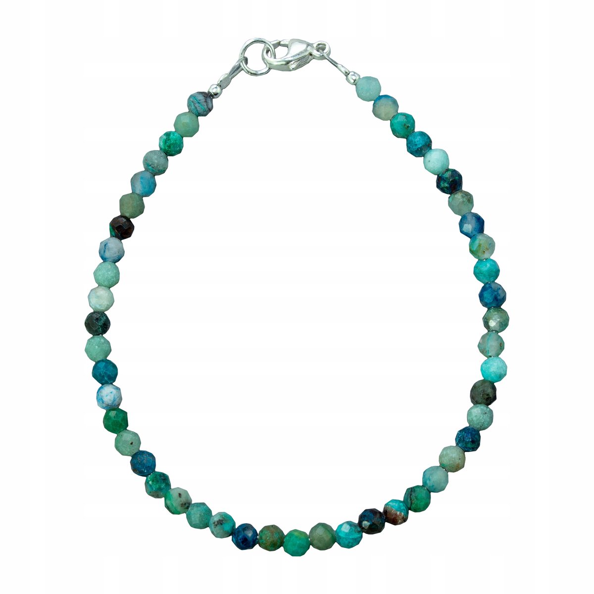 Bransoletka naturalna CHRYZOKOLA jasna fasetowana 3,3mm agalag