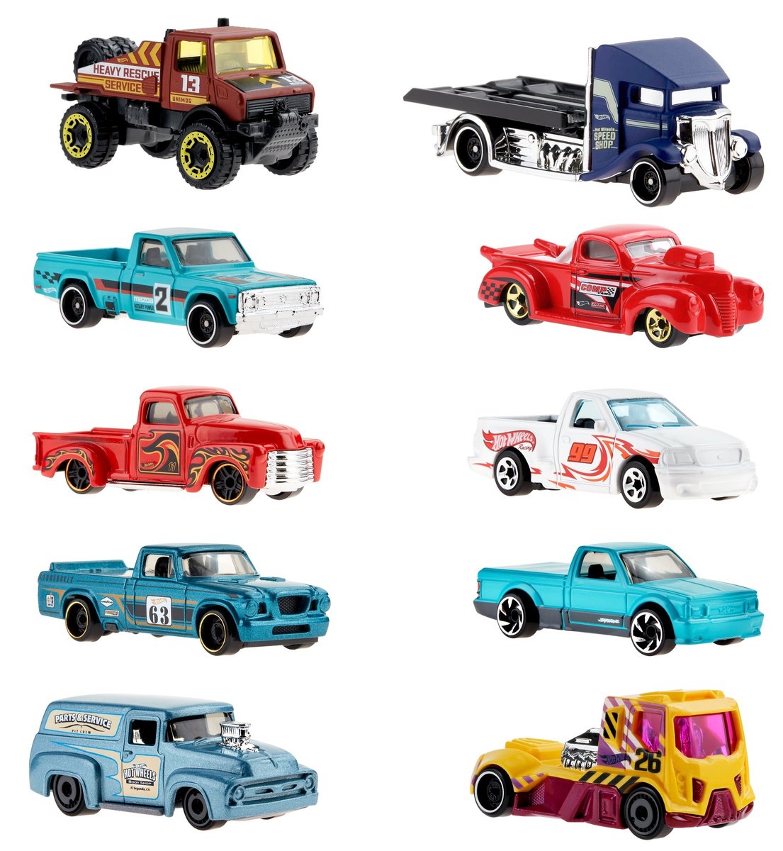 HOT WHEELS Ciężarówka 10-pak HMK46