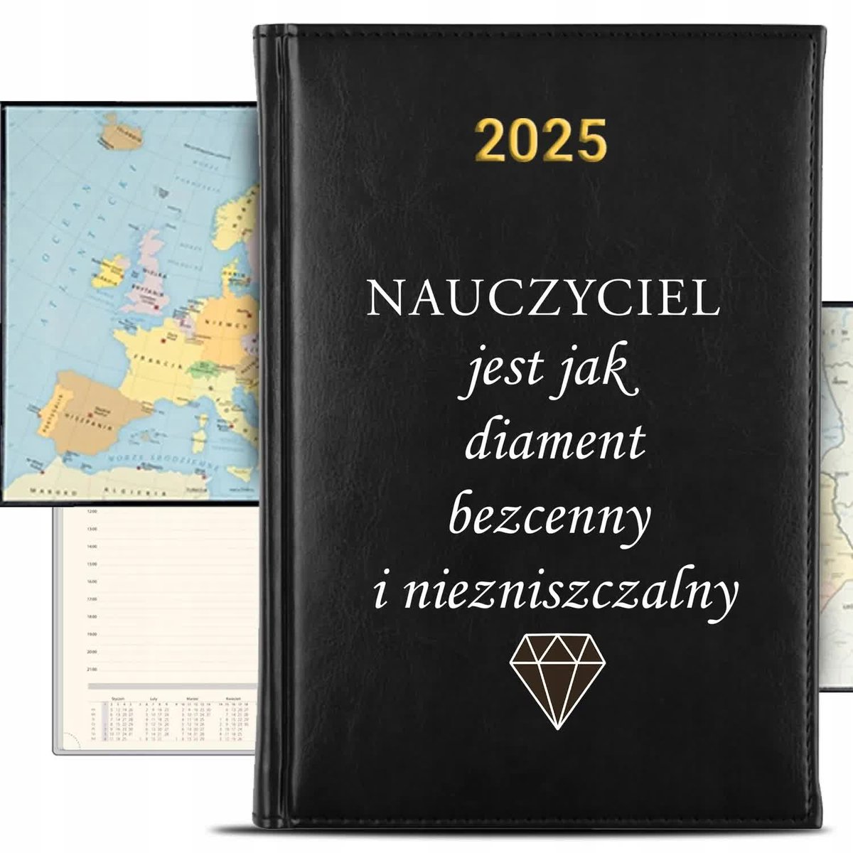 Kalendarz Książkowy A5 2025 NAUCZYCIEL JEST JAK DIAMENT Planer Terminarz Wz