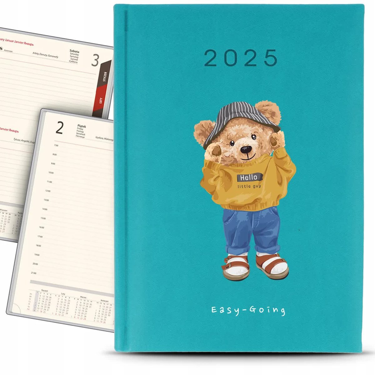 Kalendarz Kalendarz A5 2025 Turkusowy EASY GOING Terminarz Planer Wzory