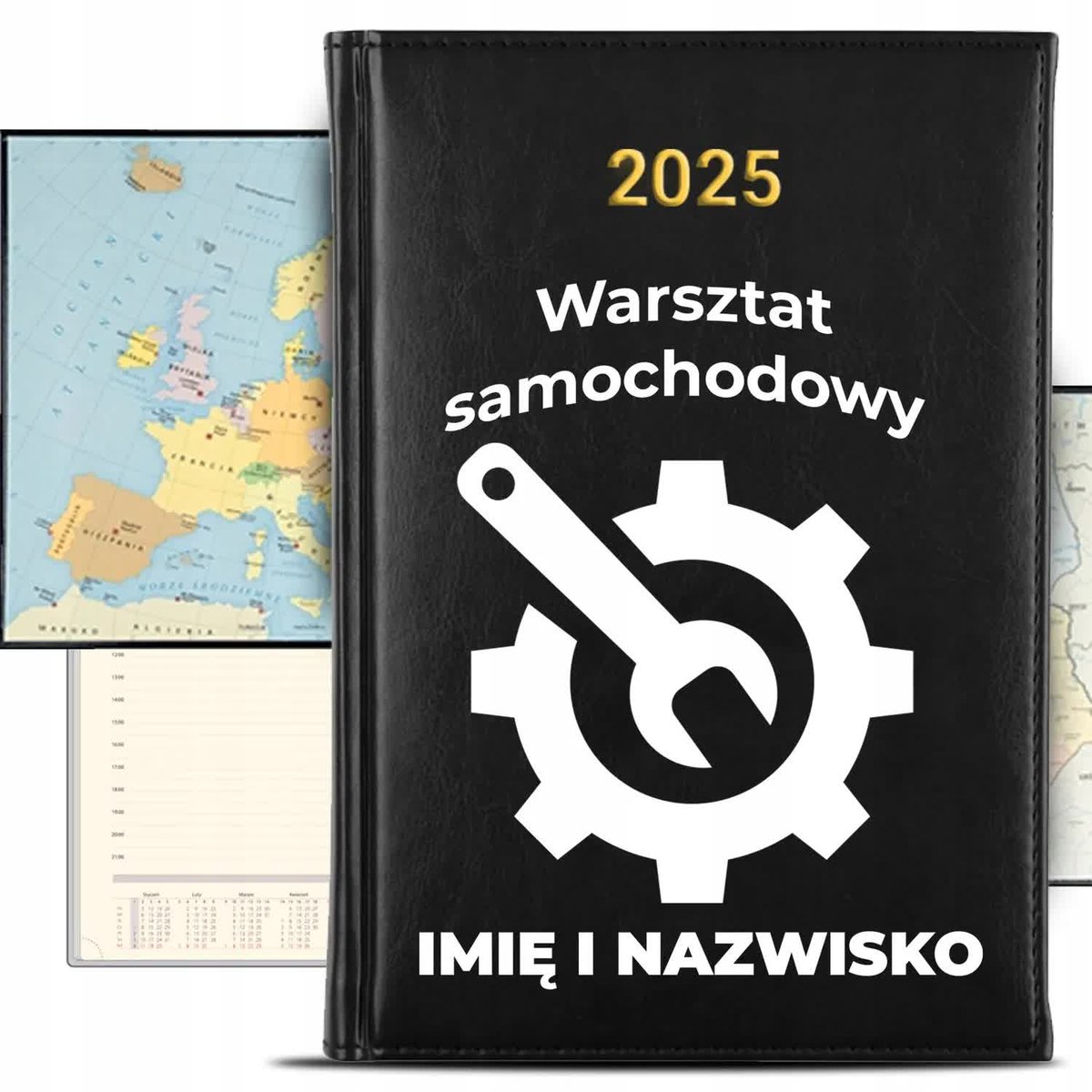 KALENDARZ 2025 Rok Książkowy Czarny Planer Mechanika Samochodowa KREATOR