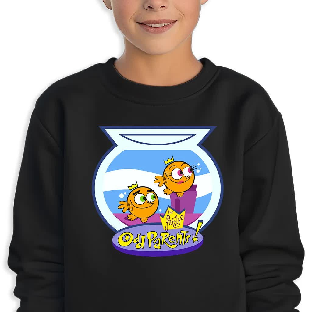 Bluza Dziecięca Czarna Wróżkowie Chrzestni Rybki Mix Wzorów 128 Cm (7-8)