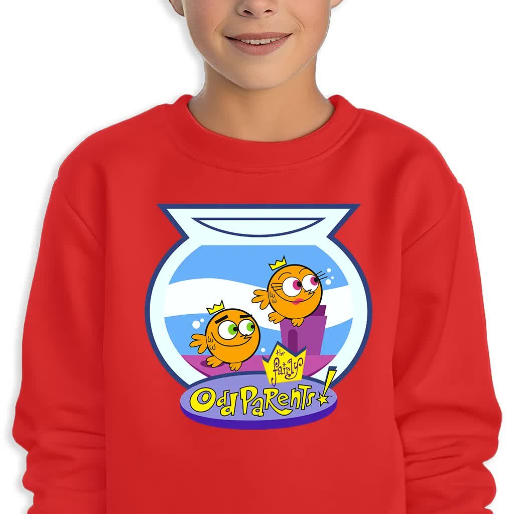 Bluza Dziecięca Czerwona Wróżkowie Chrzestni Rybki Wzory -152 Cm (12-13)
