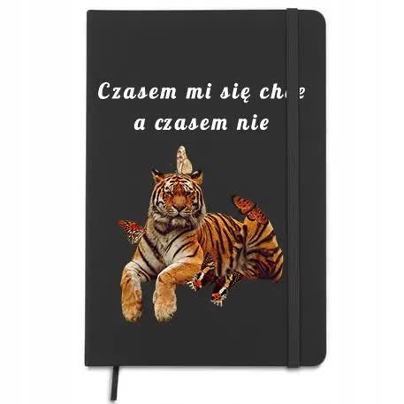 PLANER NOTATNIK A5 Czarny SAFARII ANIMAL WZORY