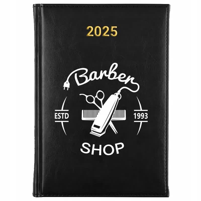Kalendarz Książkowy A5 2025 BARBER SHOP Terminarz Notes Do Pracy Wzory