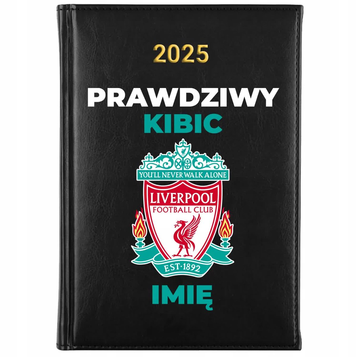 Kalendarz Książkowy A5 2025 LIVERPOOL *TWOJE IMIĘ* Prezent Dla Kibica Wzory