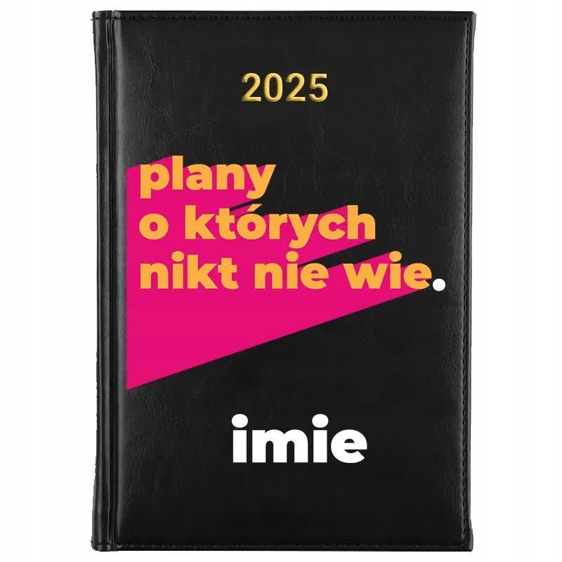 Kalendarz Książkowy Czarny A5 2025 PLANY O KTÓRYCH NIKT NIE WIE Planer Wz