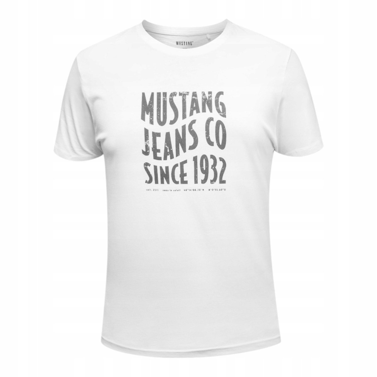 KOSZULKA męska z krótkim rękawem MUSTANG bawełniana tshirt biała L