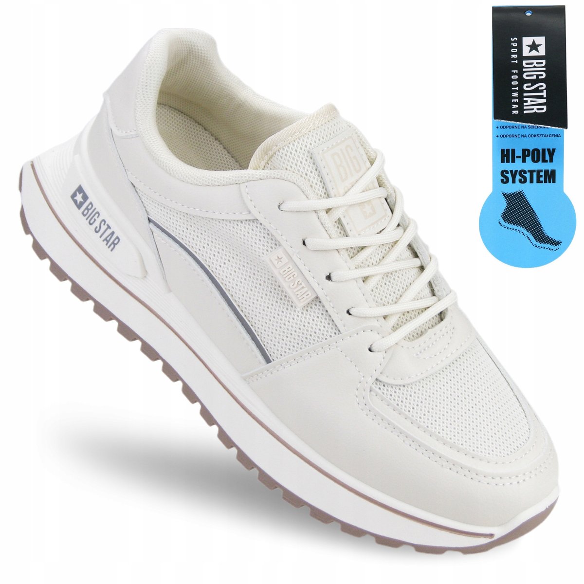BUTY SPORTOWE damskie na wiosnę lato BIG STAR sneakersy beż NN274A088 36