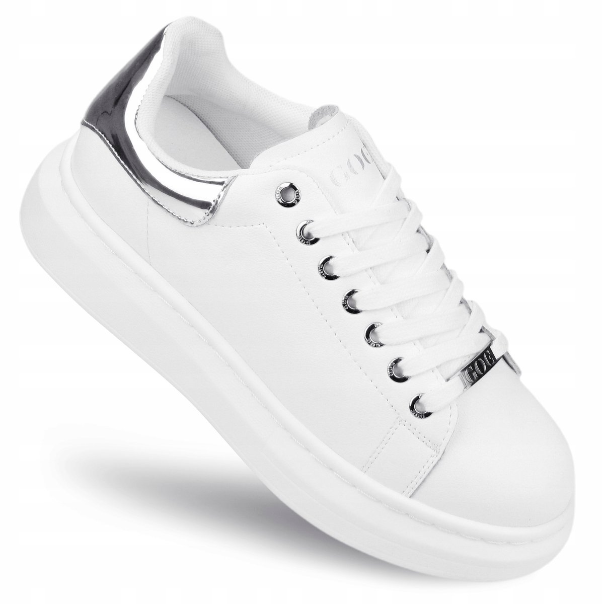 Buty damskie GOE skórzane sneakersy sportowe RR2N4001 lekkie białe 39