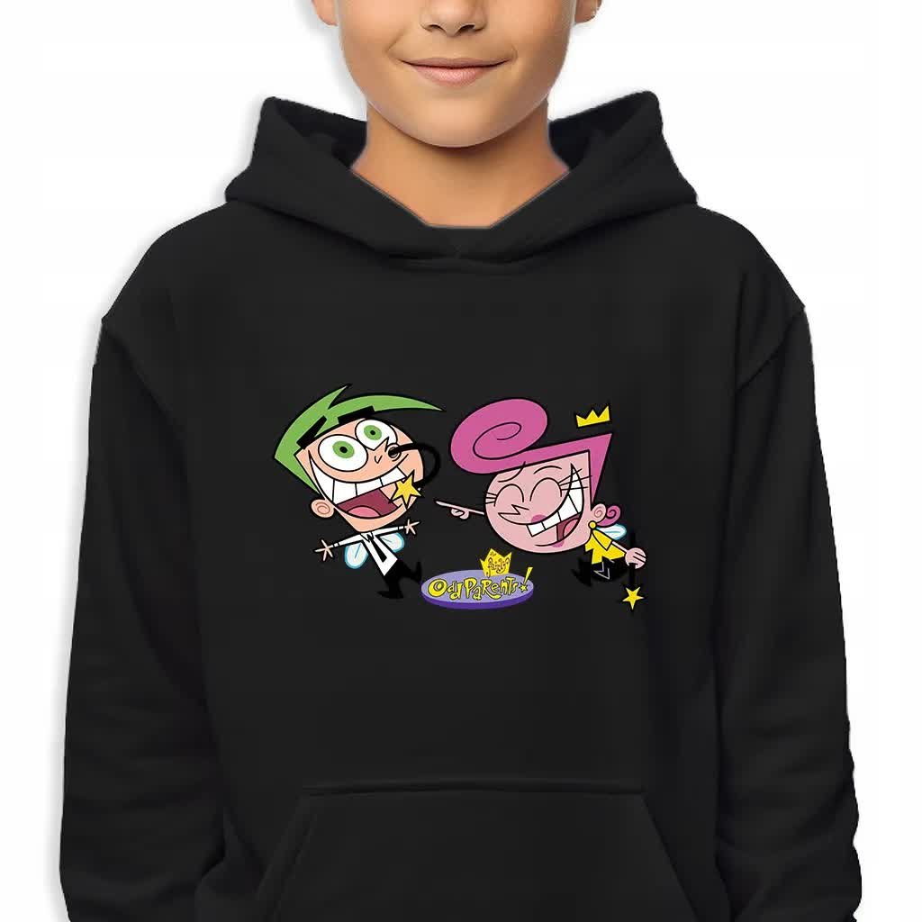 Bluza Dziecięca Z Kapturem Czarna Cosmo&Wanda Wróżkowie Chrzestni Wz 140 Cm