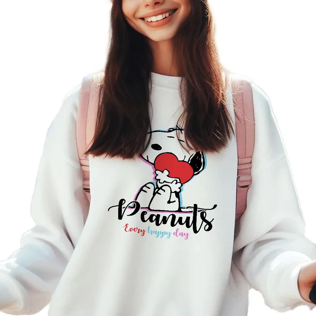 Bluza Dziecięca Biała Na Prezent Dla Fana Snoopy Every Happy Day Wzory- 164