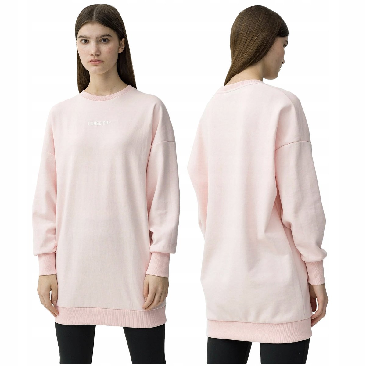 BLUZA damska długa OVERSIZE dresowa 4F TSWSF251 S