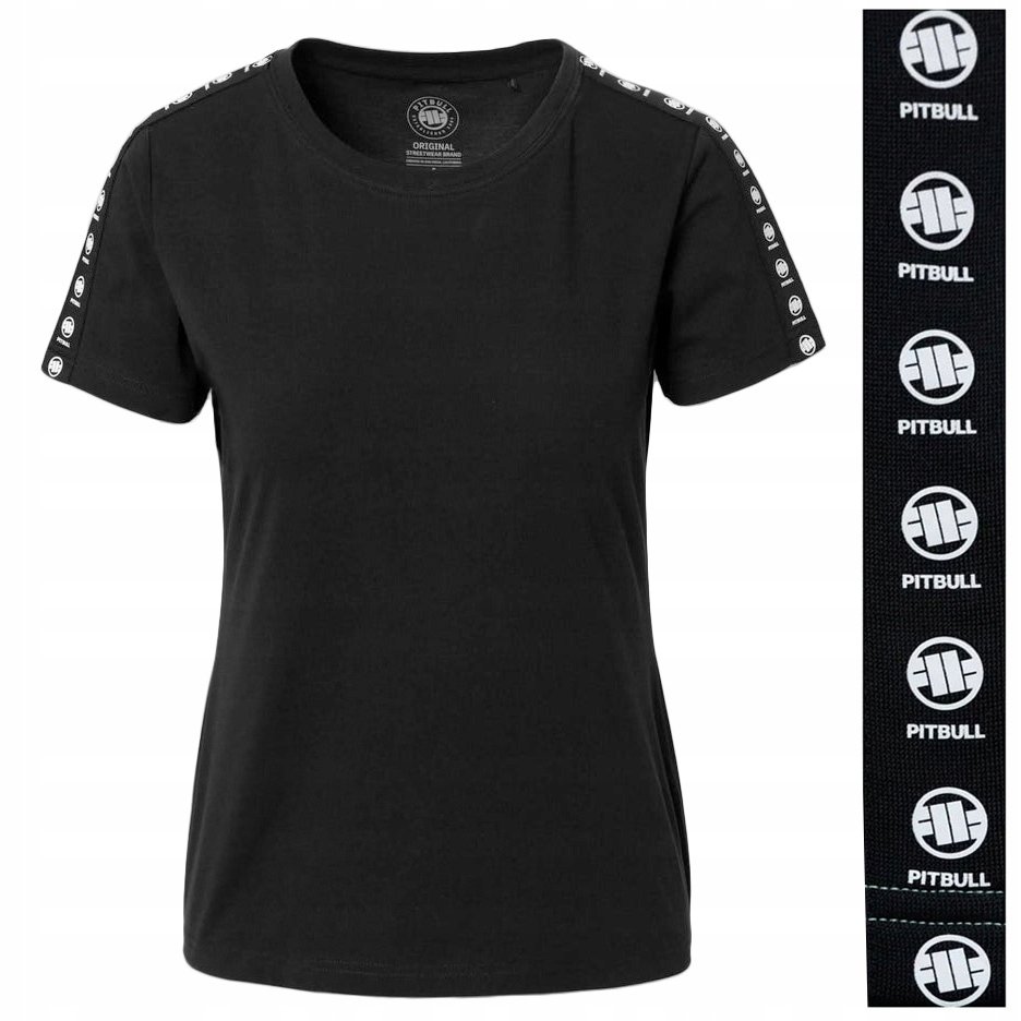 Koszulka damska TSHIRT krótki rękaw PIT BULL TAPE NUGGET PITBULL czarna S