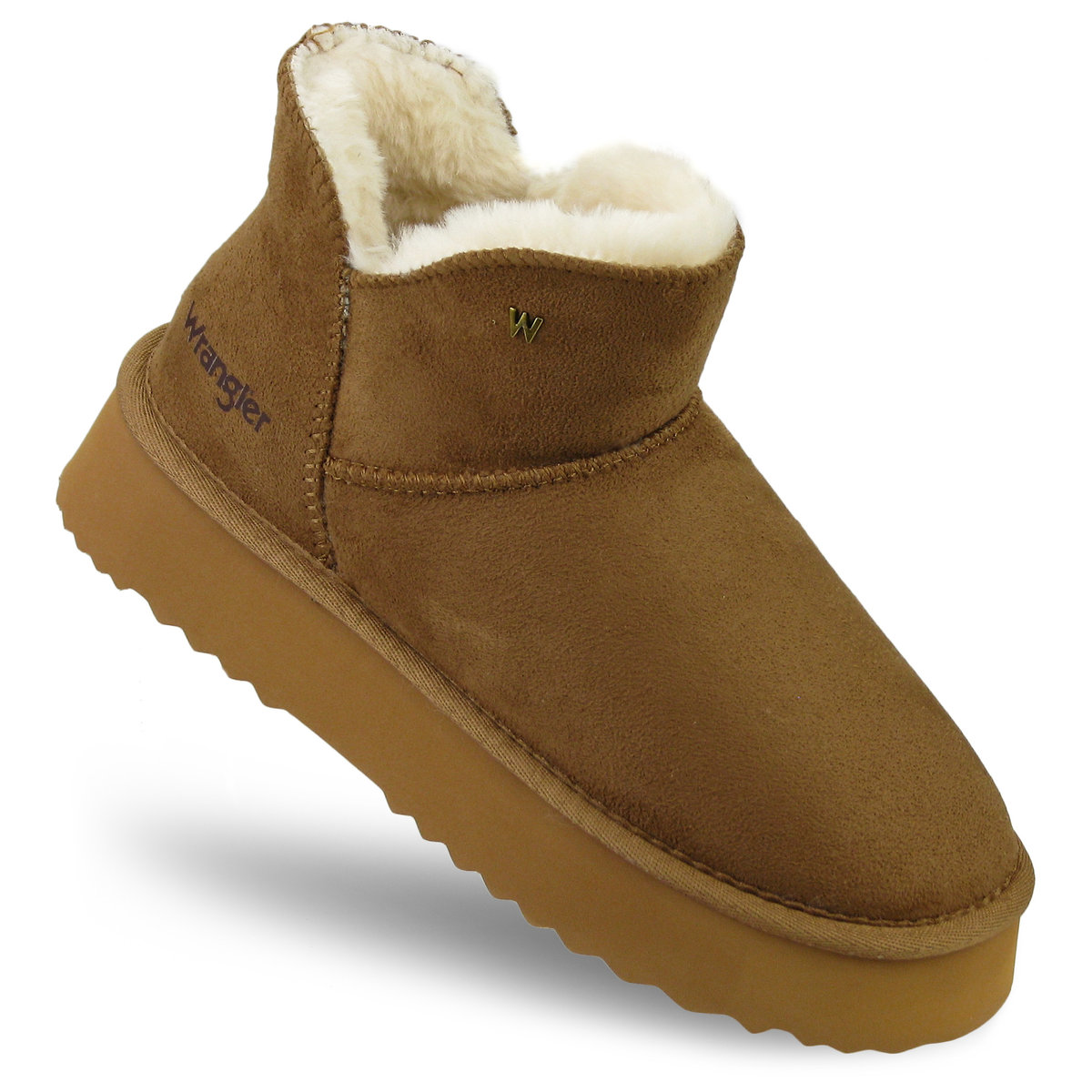BOTKI damskie buty ZIMOWE ocieplane WRANGLER ciepłe na platformie brąz 36