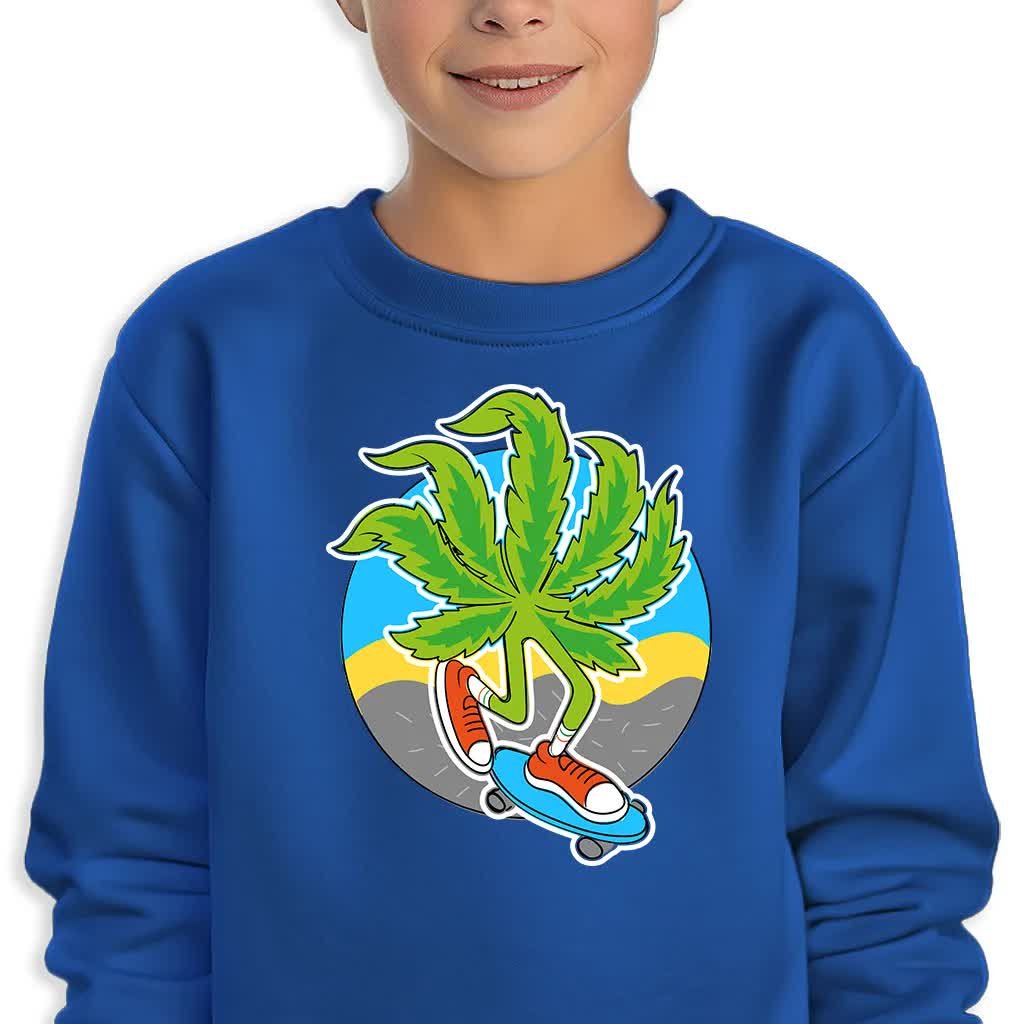 Bluza Dziecięca Granatowa Skate Weed Wysoka Jakość Mix Wzorów -128 Cm (7-8)