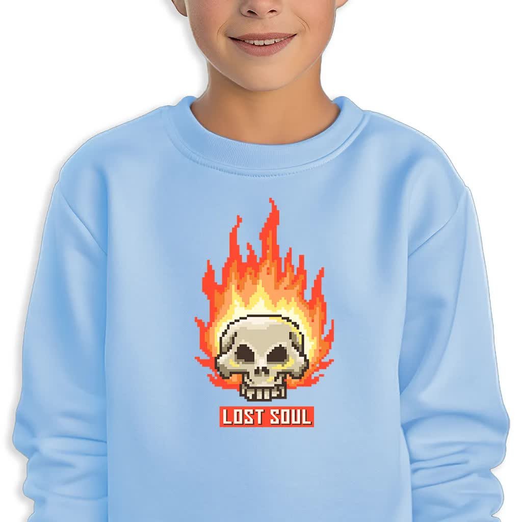 Bluza Dziecięca Niebieska Lost Soul Wysoka Jakość Wzory -140 Cm (9-11)