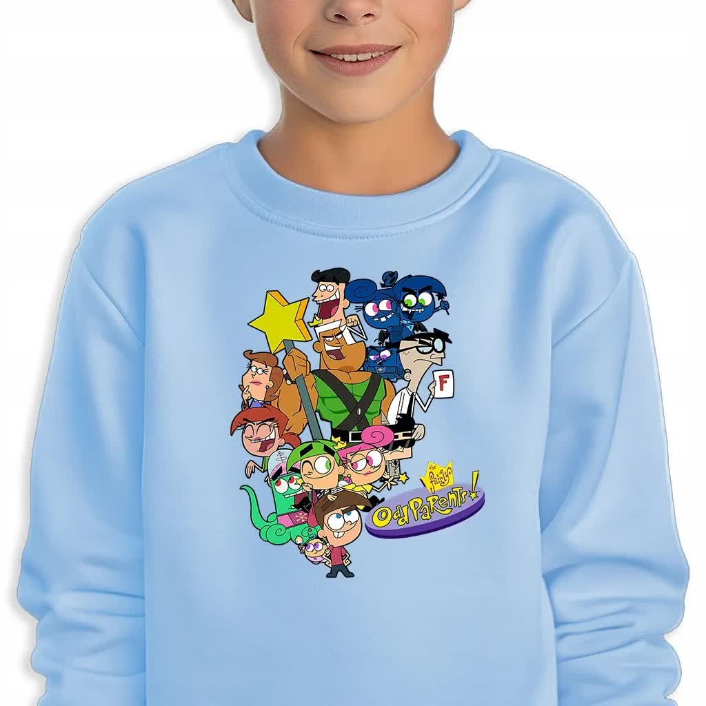 Bluza Dziecięca Niebieska Wróżkowie Chrzestni Postacie Wzory -128 Cm (7-8)