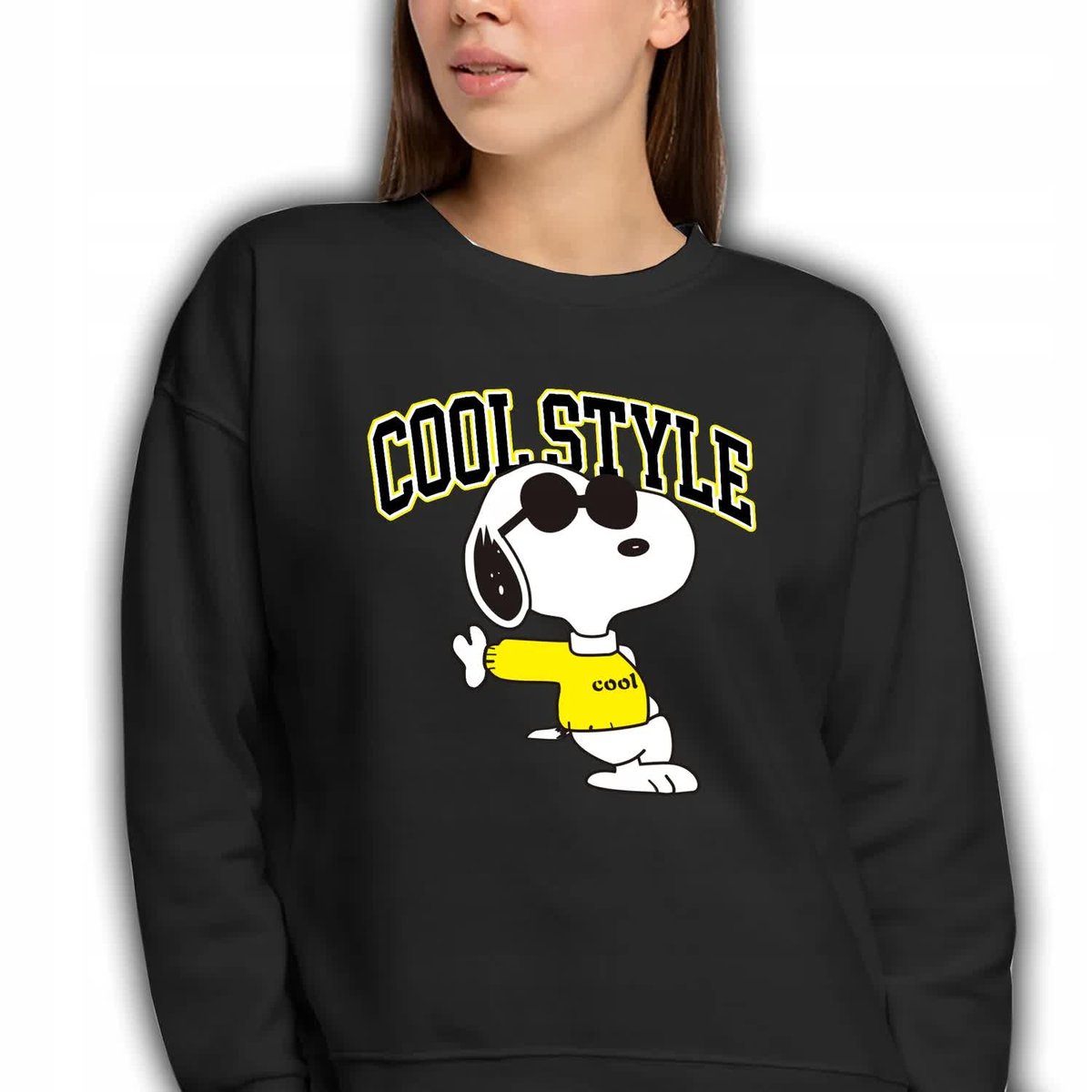 Dresowa Bluza Damska Czarna Dla Fana Pieska Snoopy Cool Style Wzory - Xl