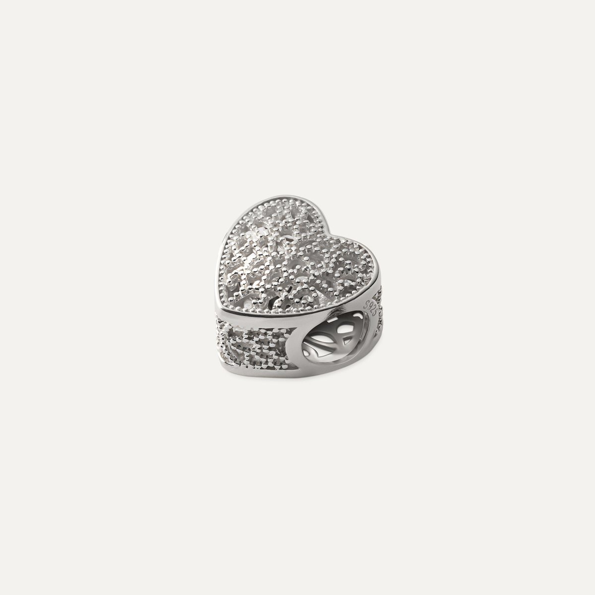 ZAWIESZKA BEADS AŻUROWE SERCE SREBRO 925 PLATYNA ANTYALERGICZNA GIORRE