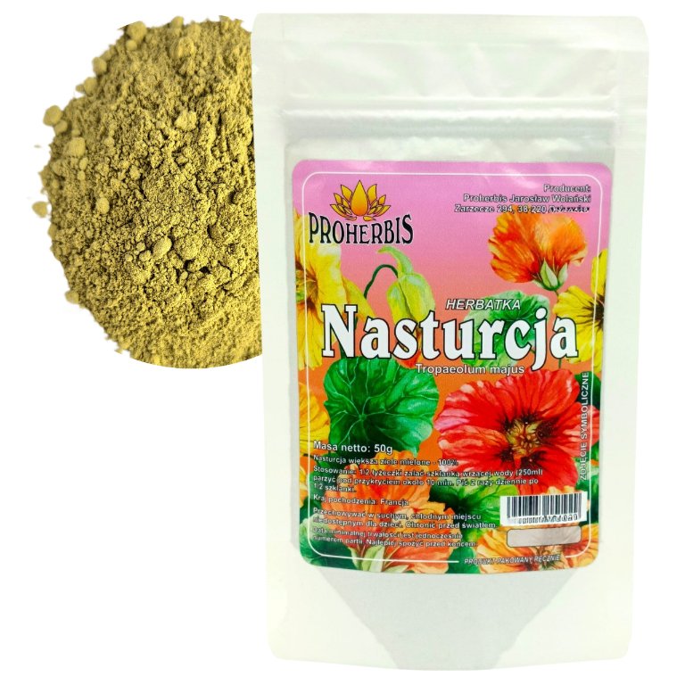 Nasturcja większa 50g 100% ziele mielone naturalne wsparcie zdrowia