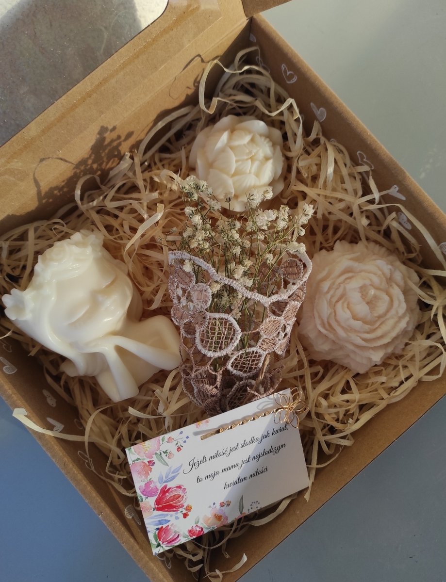 Box prezentowy świec sojowych dziewczyna dla mamy