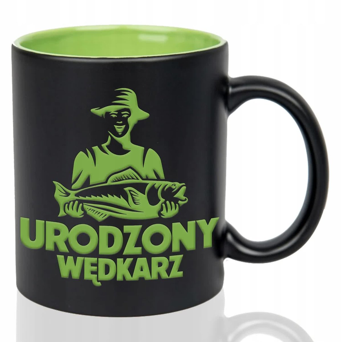 Kubek Grawer ZIELONE IDEALNY PREZENT DLA WĘDKARZA Urodzony Wędkarz Wzory