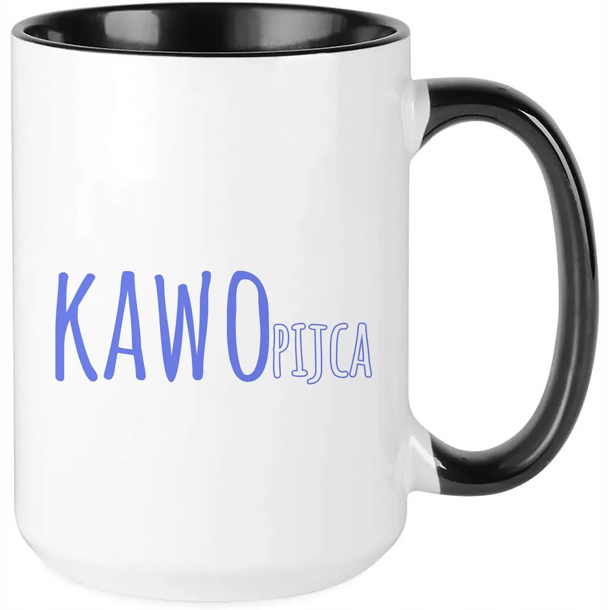 Kubek XXL Czarny KAWOPIJCA Na Prezent Do Pracy Zabawne Wzory