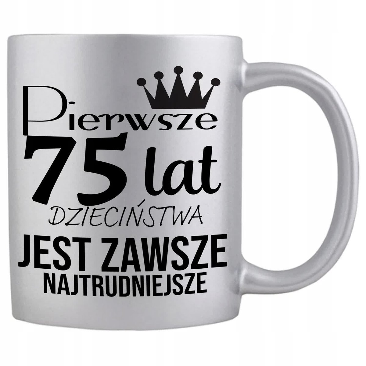 KUBEK PERŁOWY SREBRNY 300ML IDEALNY PREZENT URODZINOWY NA 75 URODZINY WZ