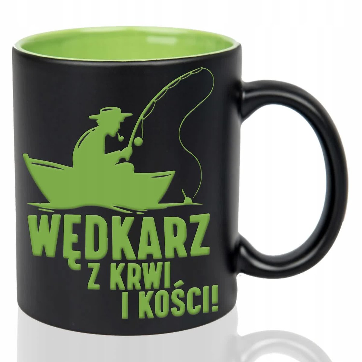 Kubek Grawer ZIELONE IDEALNY PREZENT DLA WĘDKARZA Wędkarz z krwi i kości wz