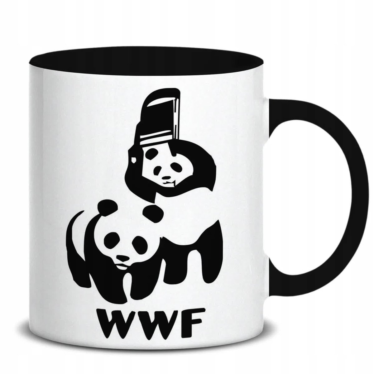 KUBEK BIAŁY PREZENT ŚMIESZNA PANDA WWF WYSOKIEJ JAKOŚCI NADRUK WULGARNE WZ