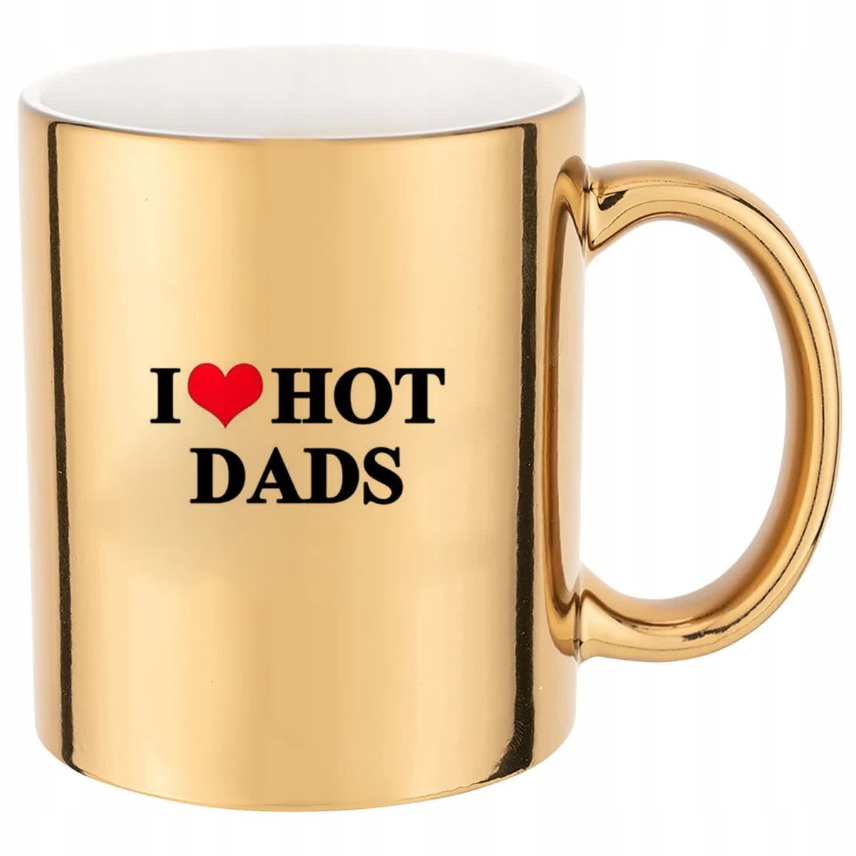 KUBEK ZŁOTY PREZENT I LOVE HOT DADS WYSOKIEJ JAKOŚCI NADRUK HARDCOROWE WZÓR