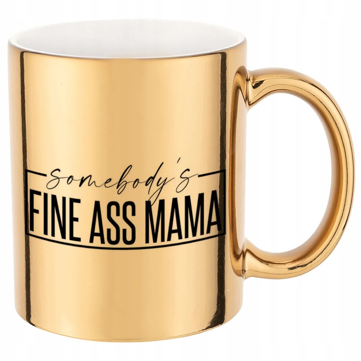 KUBEK ZŁOTY PREZENT FINE ASS MAMA WYSOKIEJ JAKOŚCI NADRUK HARDCOROWE WZORY