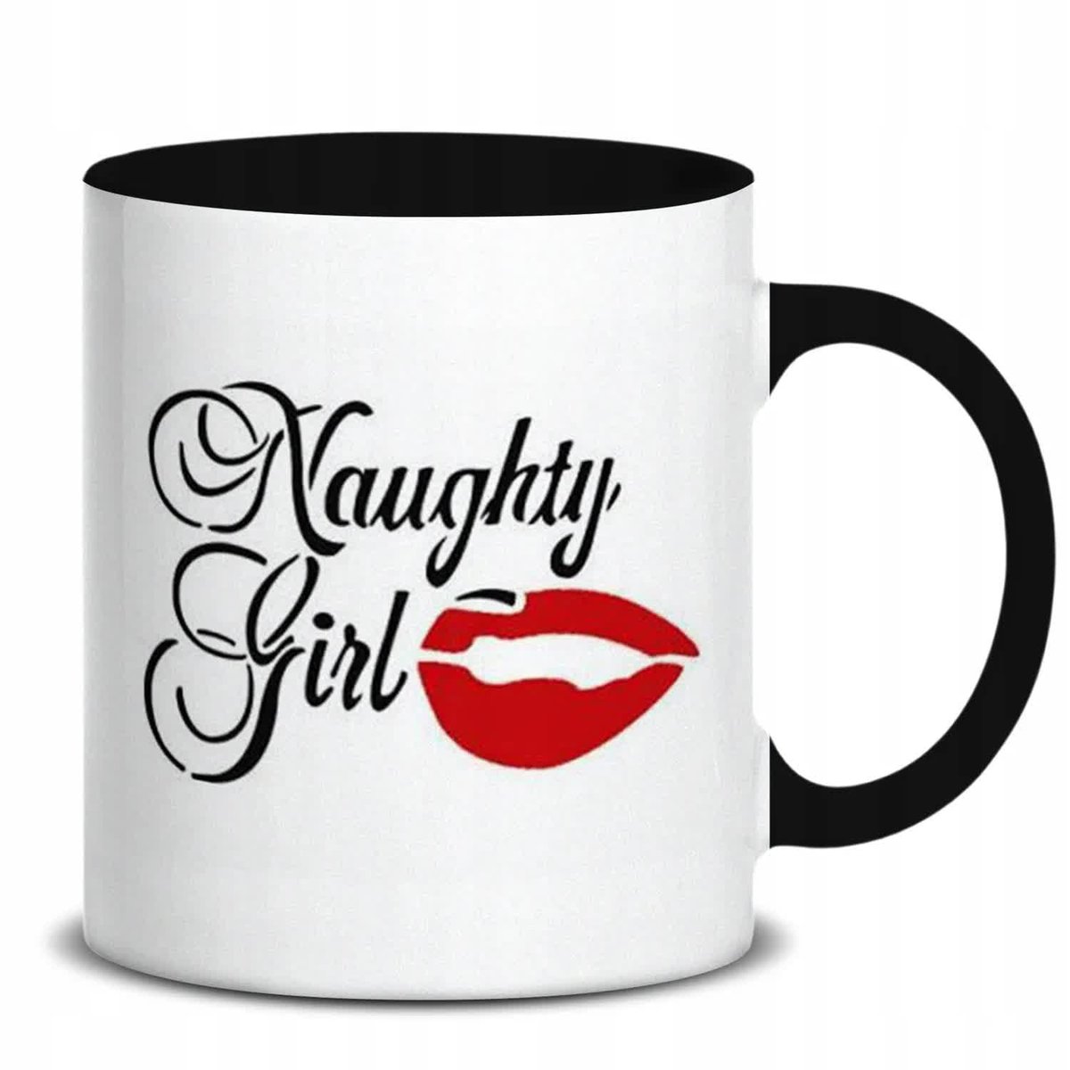 KUBEK BIAŁY PREZENT NAUGHTY GIRL WYSOKIEJ JAKOŚCI NADRUK HARDCOROWE WZORY