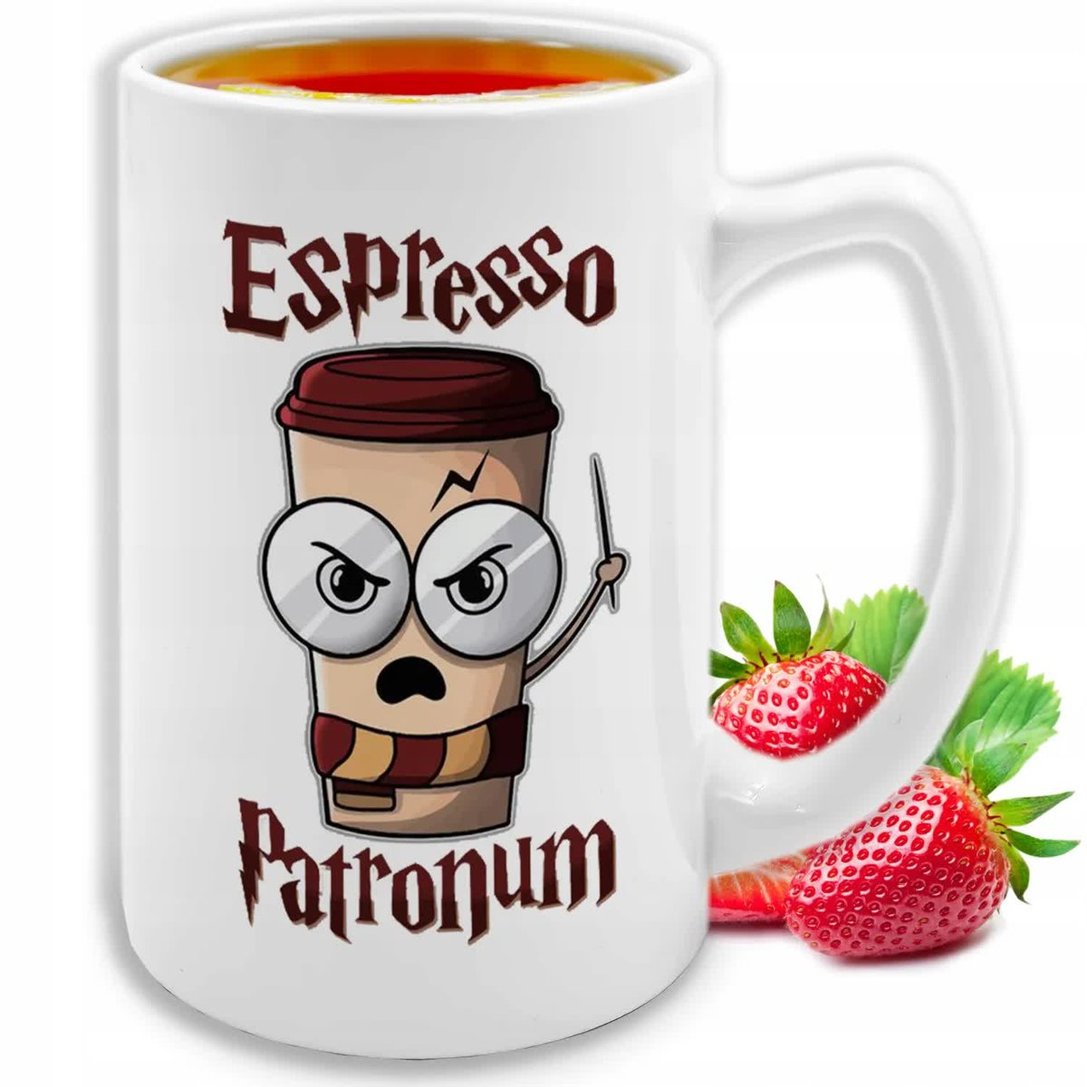 KUBEK DUŻY Espresso Patronum BIAŁY CERAMICZNY Super Prezent Top100 WZORY