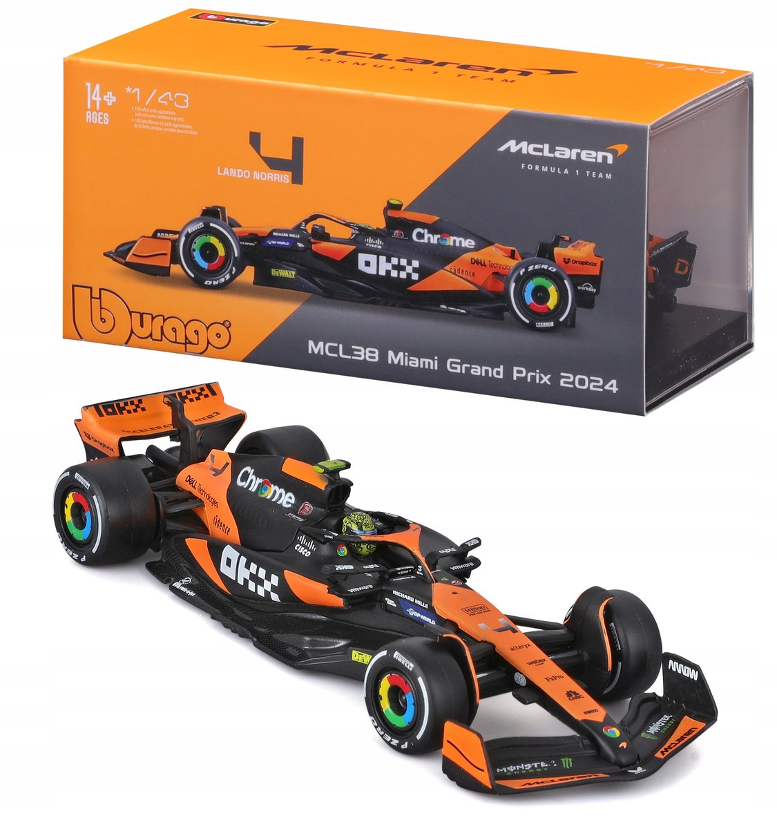BOLID F1 McLaren MCL38 2024 Lando Norris BOLID F1 1:43 BBURAGO 18-38215